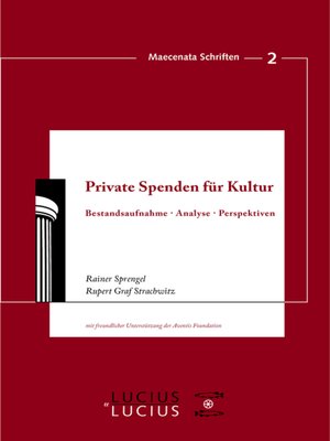 cover image of Private Spenden für Kultur